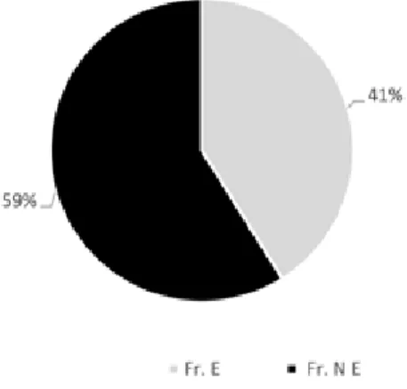 Gráfico 5. Frases elípticas (Fr. E) e não elípticas (Fr. nE)