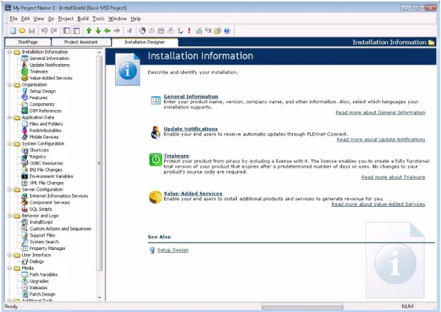 Figure 2.8: Install Shield's Installation Designer