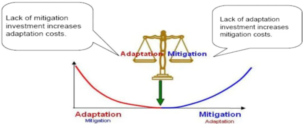 Figura 2: Balança de investimentos na adaptação e na mitigação 