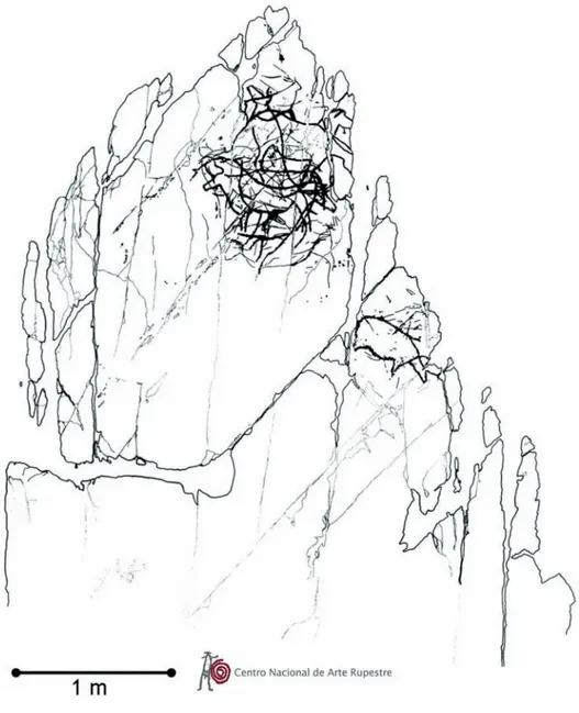 fig. 4 Rocha 1 da Canada do Inferno,  o primeiro painel de arte rupestre a ser  descoberto no Vale do Côa