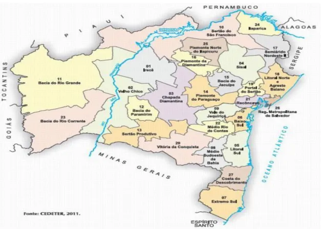 Figura 5: Distribuição dos Territórios de Identidade da Bahia