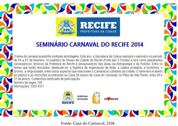 Figura 2 - Convite de divulgação do Seminário do Carnaval 2014 