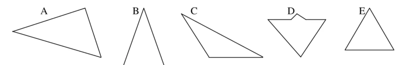 Figura 3- Figuras constantes da questão 1 do teste dos níveis de van Hiele. 
