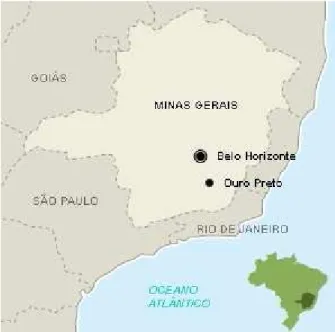 Figura 2. Mapa da localização do município de Ouro Preto, MG. 