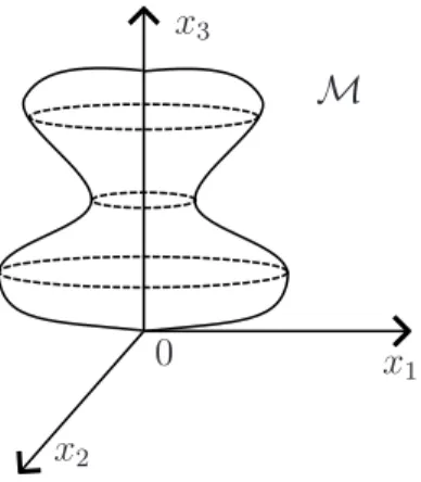 Figura 2.2: Dom´ınio M com um “gargalo” na altura χ(s m ).