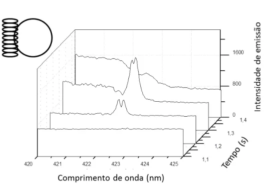 FIGURA 3.3- Fragmento do espectro de emissão para medidas realizadas com o filamento na  posição 1a 