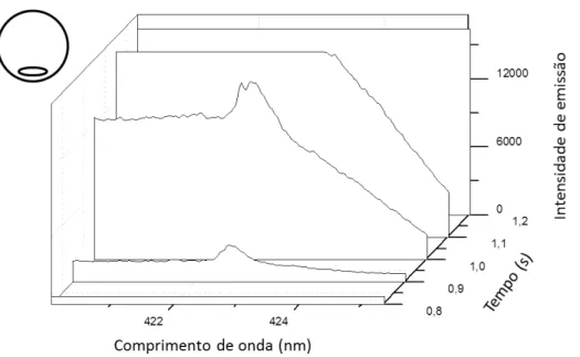 FIGURA 3.7-  Fragmento de espectro de emissão para uma solução 10,0 mg/L de Ca obtido  com o filamento na posição 2b