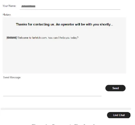 Figure 9 - Customer's Chat Interface 