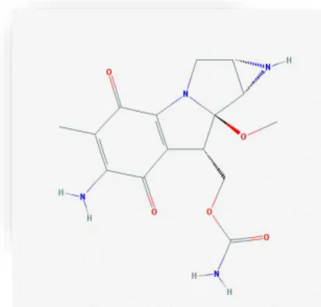 Figura 16: Mitomicina C : Estruturas químicas adaptada da base de dados PubChem (Kim et al., 2016)
