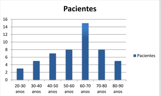 Gráfico 1- Distribuição dos pacientes avaliados por faixas etárias  VI.3. Patologias otológicas 