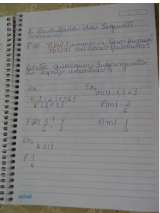 Figura 5: Terceiro registro do caderno de uma aluna. 