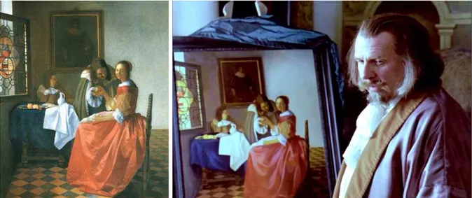 Fig. 25 - Johannes Vermeer, painting, The  Girl with the Wine Glass (Delft, 1659-60). 