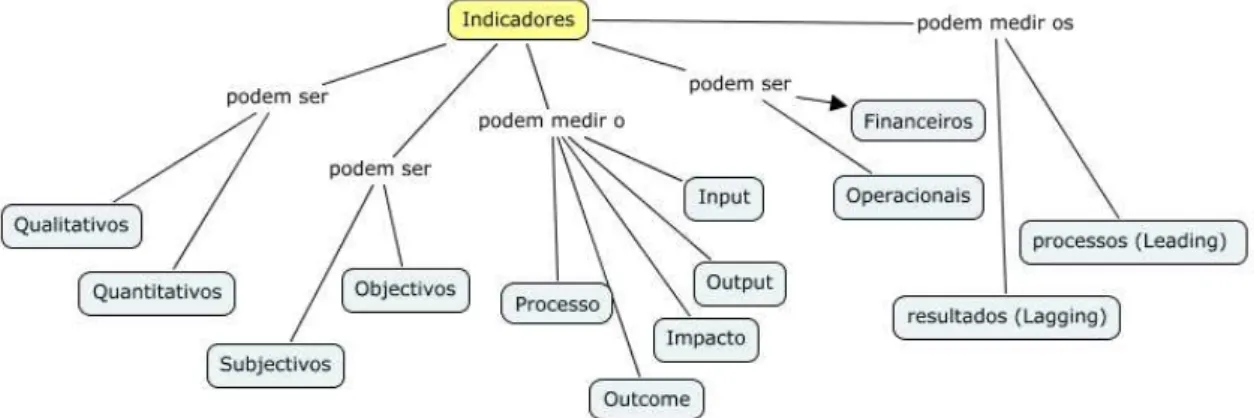Figure 5 - Types of performance indicators. Neves (2009:44) 