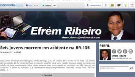 Figure 1. home of the Blog efrém ribeiro - the layout and images  with camera, notebook, iPad and cell show the identity of a 