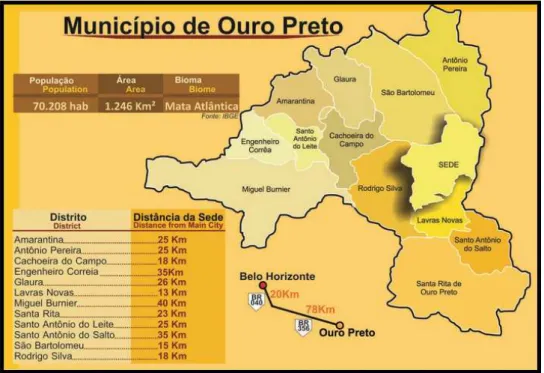 Figura 4.2: Mapa político do município de Ouro Preto. 