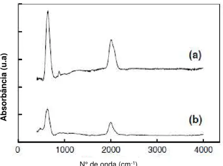 Figura 3-12 Exemplo de espectro de infravermelho para filmes de silício hidrogenado (a)  -PACVD) e (b) -HWCVD [42] 