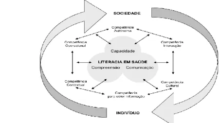 Figura 1 - Modelo conceptual da literacia em Saúde, (Mancuso, J. 2008 cit. por Loureiro, L