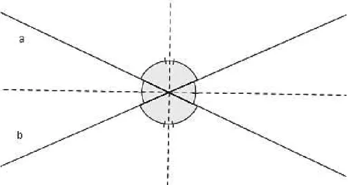 Figura 13: bissetrizes dos ângulos formados pelas retas a e b