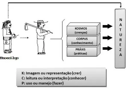 Figura 1 - A Etnoecologia como o estudo da representação, interpretação e manejo da natureza