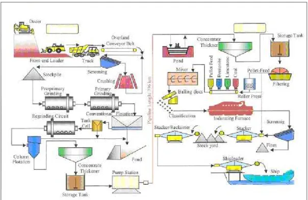 Figura 2.8 – Processo Produtivo de uma mineradora do Quadrilátero Ferrífero  