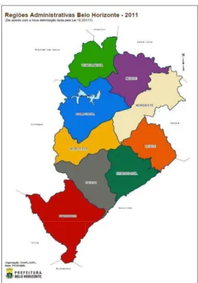 Figura 3. Regiões administrativas de Belo Horizonte. Belo 