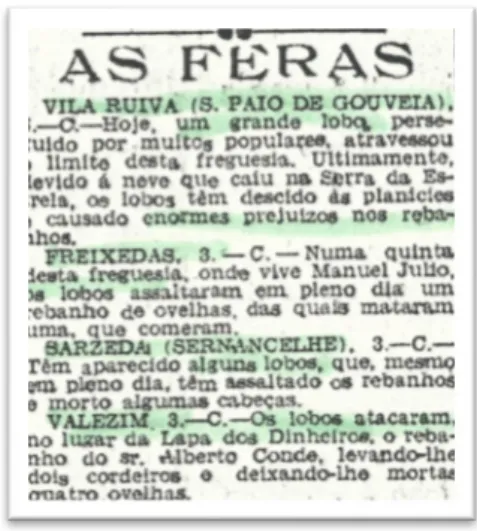 Figura 2. Título de uma coluna de notícias do Jornal “O Século” de 1937.  