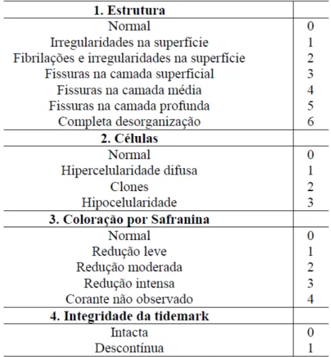 Tabela 1: Sistema de graduação de Mankin (Mankin et al., 1971). 
