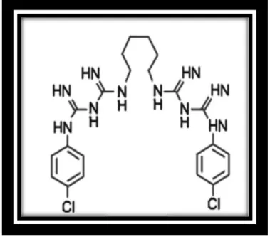 Figura 10 - Estrutura química da clorexidina (1,6-di(4-clorofenildiguanida)hexano 