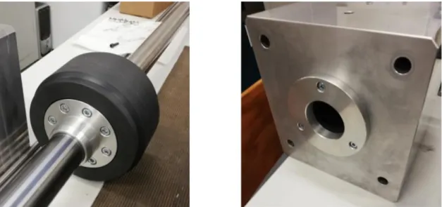 Figure 3.5 - Visualization of the rod and piston assembled on the left; on the right the assembly of the actuator's  head
