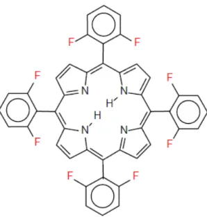 Figura  1.6  Exemplo  de  uma  porfirina  de  segunda  geração,  estrutura  da  H 2 (TDFPP)  (tetra-2,6-difluorfenilporfirina) (Dolphin, 1997).