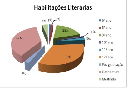 Gráfico nº 3 - Habilitações Literárias 