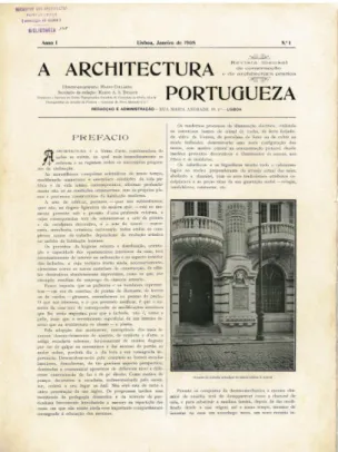 Figure 6. Editorial board objectives. In A Architectura  Portugueza, January 1908, nº 1, p.2 