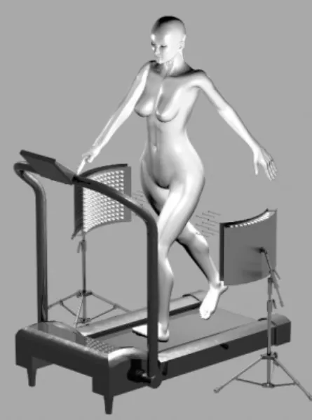 Figura 4: Simulação do novo procedimento clínico que associa a iluminação-LED e  o treinamento em esteira ergométrica