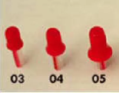 Figura 4 - Os três tipos de pontas de borracha utilizadas.  