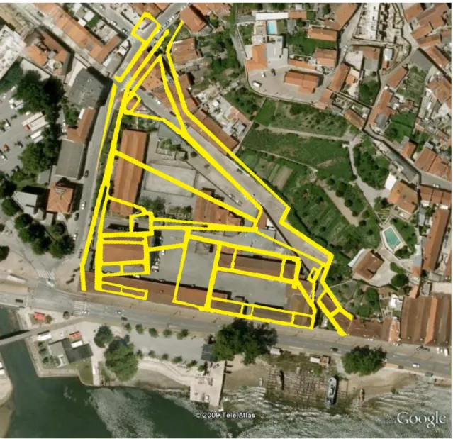 Figura  14.  Localização  do  Arsenal  Real  do  Porto  na  malha  urbana  actual. 