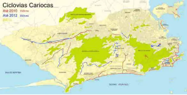 Figura 7 - Mapa das ciclovias do Rio de Janeiro – Fonte: mobilize.org.br 