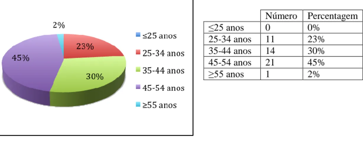 Gráfico 2 – Idade  Tabela 2 - Idade 