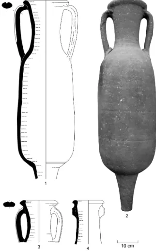 Figure 5. Dressel 14 amphorae: no. 1 – Dressel 14  from Baetica (Museo de la Ciencia y el Agua de  Murcia); no