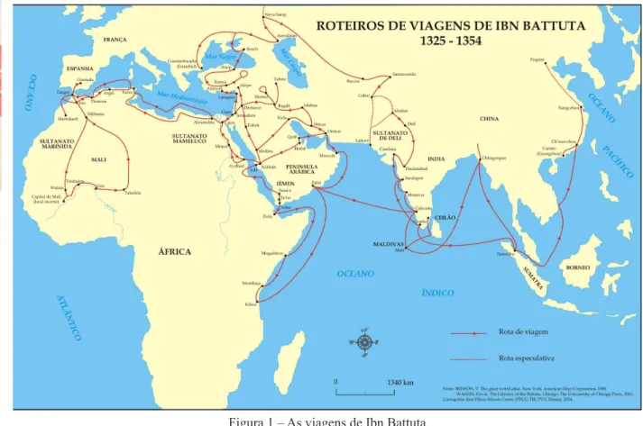 Figura 1 – As viagens de Ibn Battuta 