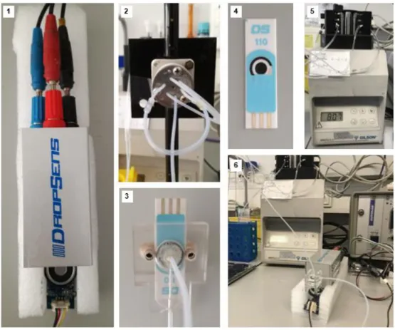 Figure  8  -  1.  Dropsens  switch  box  and  electrical  connections;  2.  FIA  valve;  3