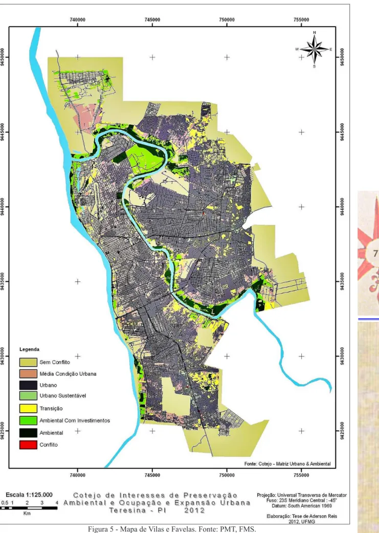 Figura 5 - Mapa de Vilas e Favelas. Fonte: PMT, FMS.