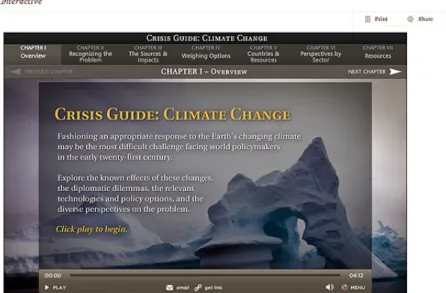 Figura 2: Crisis Guide: Climate Change, especial multimídia produzido pela MediaStorm.