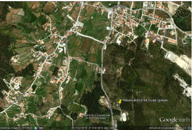 Figura 13: Localização do reservatório de Duas Igrejas (Google Earth, 2012) 