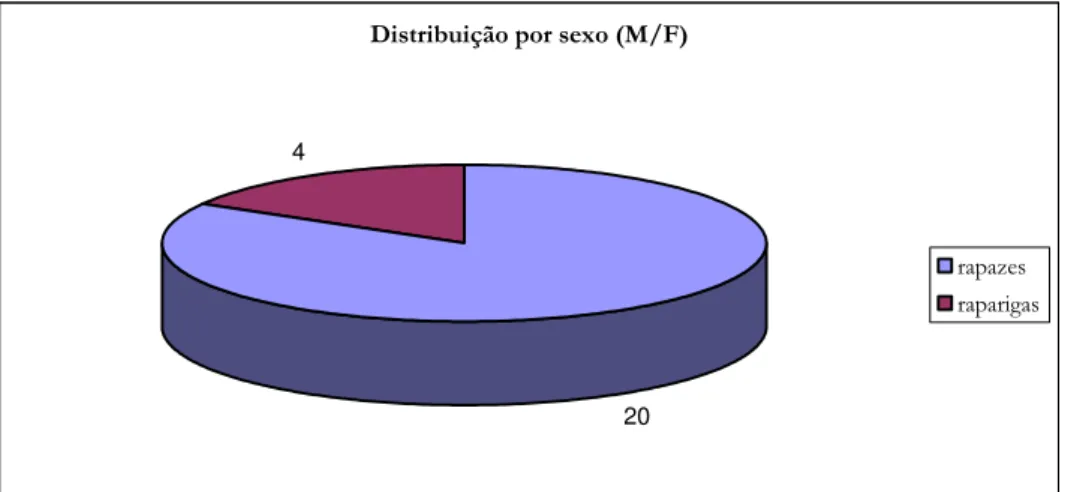 Gráfico 1 – Número de rapazes e raparigas da turma 