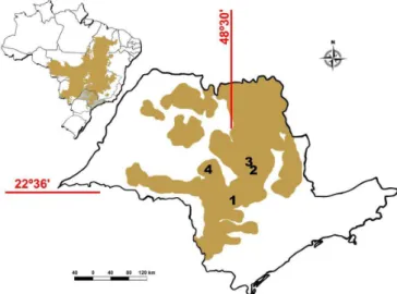 Table 1. Localities, altitudes, geographic coordinates and references of  the records of Proceratophrys moratoi in the state of São Paulo.