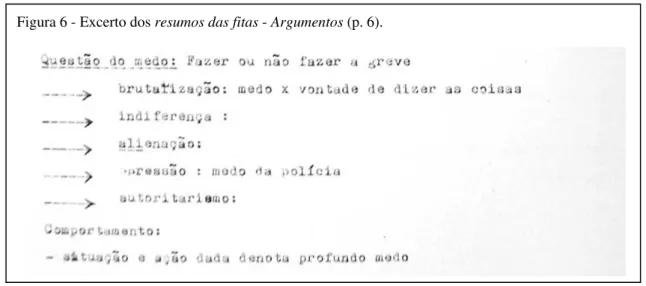 Figura 6 - Excerto dos resumos das fitas - Argumentos (p. 6).  