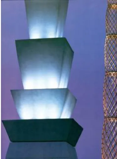 Figura 2.19 Escultura luminosa numa praça no centro financial de Nova York  Fonte: Broto, 2002