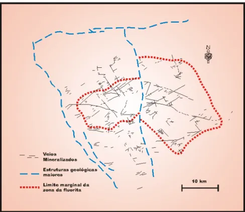 Figura  2-  Sistema  de  veios  do  bloco  &#34;Alston&#34;  ao  norte  do  campo  de  ouro  de  Penine,  Inglaterra