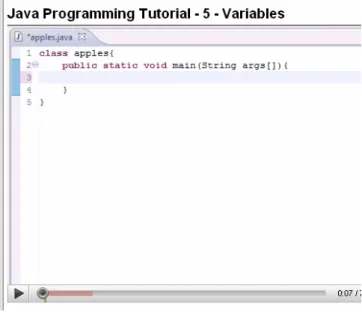 Figure 2 - Tutorial video Java example. 