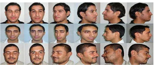 Figure 4. Image variation of some persons in the constructed  multi-view face database In  this  paper  we  compare    the  performance  of  the  implemented  system  by  computing  the  face  detection  rate  and  the  number  of  false  negative    in  f
